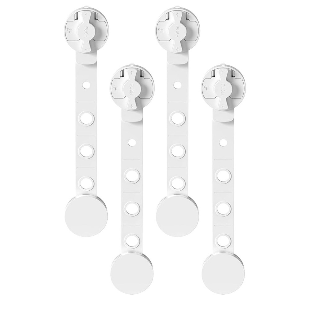 SKYULE Baby Proofing Cabinet Locks‎ 4 Pack Child Safety Latches Adhesive Strap